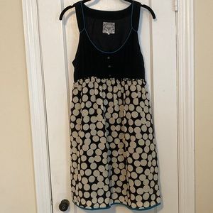 Black and cream silk polka dot Floreat dress